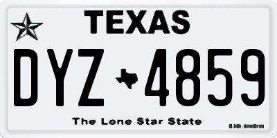 TX license plate DYZ4859