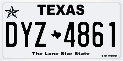 TX license plate DYZ4861