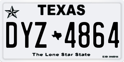 TX license plate DYZ4864