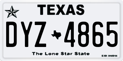 TX license plate DYZ4865