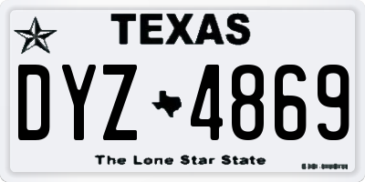 TX license plate DYZ4869