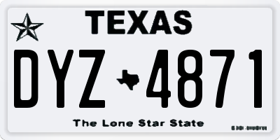 TX license plate DYZ4871