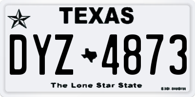 TX license plate DYZ4873