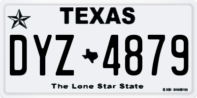 TX license plate DYZ4879