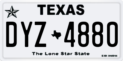 TX license plate DYZ4880