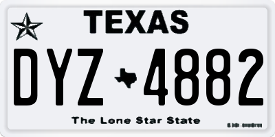 TX license plate DYZ4882