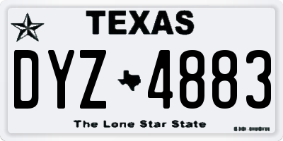 TX license plate DYZ4883