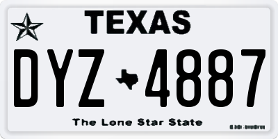 TX license plate DYZ4887