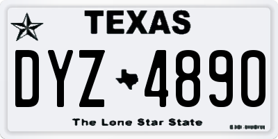 TX license plate DYZ4890
