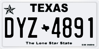 TX license plate DYZ4891