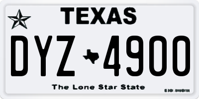 TX license plate DYZ4900