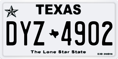 TX license plate DYZ4902
