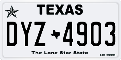 TX license plate DYZ4903