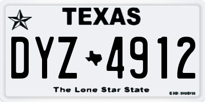 TX license plate DYZ4912