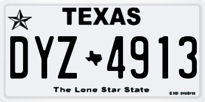 TX license plate DYZ4913