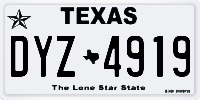 TX license plate DYZ4919