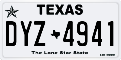 TX license plate DYZ4941