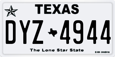 TX license plate DYZ4944