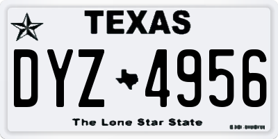 TX license plate DYZ4956