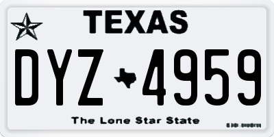 TX license plate DYZ4959