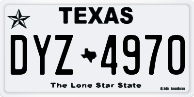 TX license plate DYZ4970