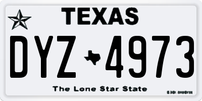 TX license plate DYZ4973