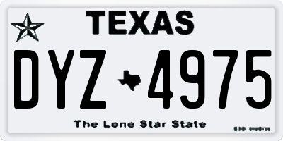 TX license plate DYZ4975