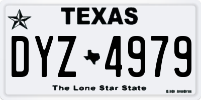 TX license plate DYZ4979