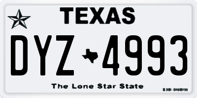 TX license plate DYZ4993
