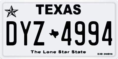 TX license plate DYZ4994