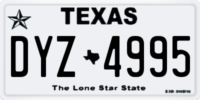 TX license plate DYZ4995