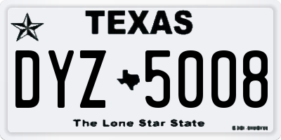 TX license plate DYZ5008