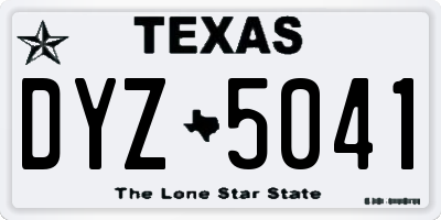 TX license plate DYZ5041