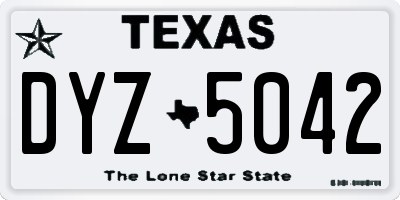 TX license plate DYZ5042