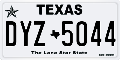 TX license plate DYZ5044