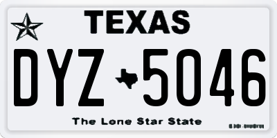 TX license plate DYZ5046