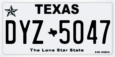 TX license plate DYZ5047