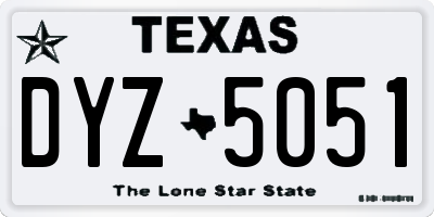 TX license plate DYZ5051