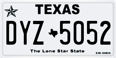 TX license plate DYZ5052