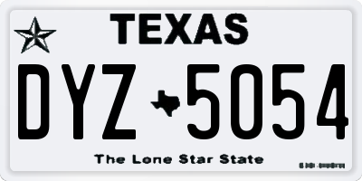 TX license plate DYZ5054
