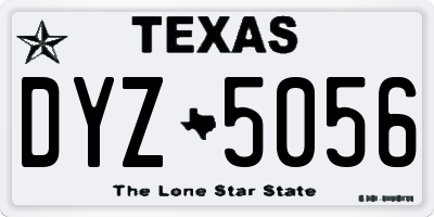 TX license plate DYZ5056
