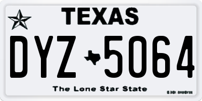 TX license plate DYZ5064