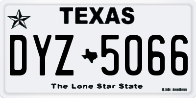 TX license plate DYZ5066