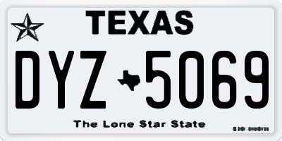 TX license plate DYZ5069