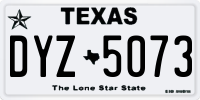 TX license plate DYZ5073