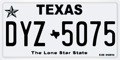 TX license plate DYZ5075