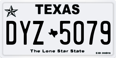 TX license plate DYZ5079