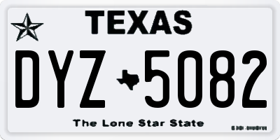 TX license plate DYZ5082