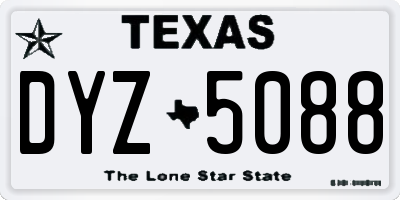 TX license plate DYZ5088