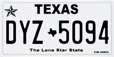 TX license plate DYZ5094